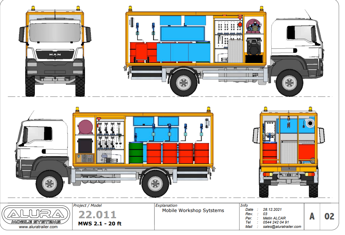 Mobile Workshop Technical Drawing