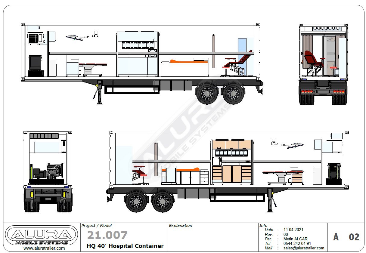 mobile hospital container trailer